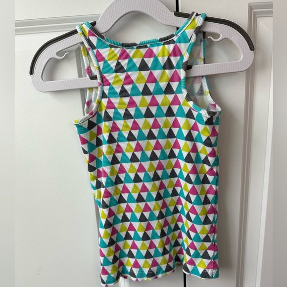 Hanna Andersson Girls Geometric Multicolor Tank Top (Size 100) - Picture 2 of 4